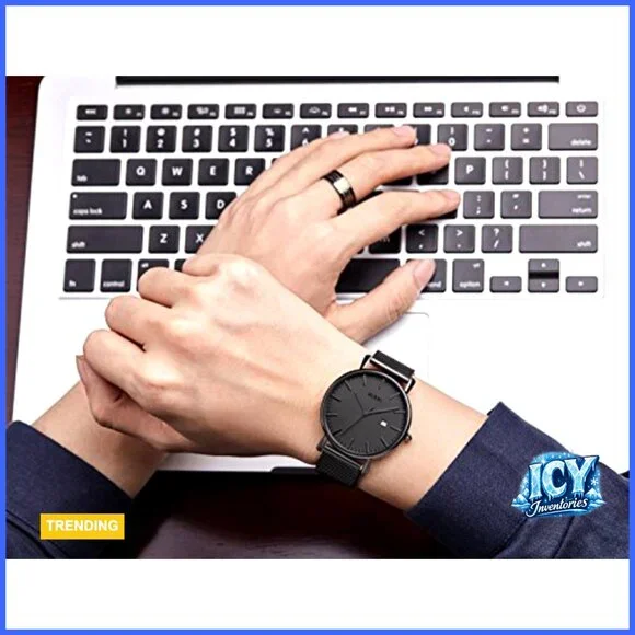 Stainless Steel Mesh Band Quartz Watch Minimalist Ultra Thin Waterproof